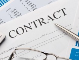 Contract form on a desk